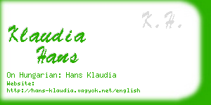 klaudia hans business card